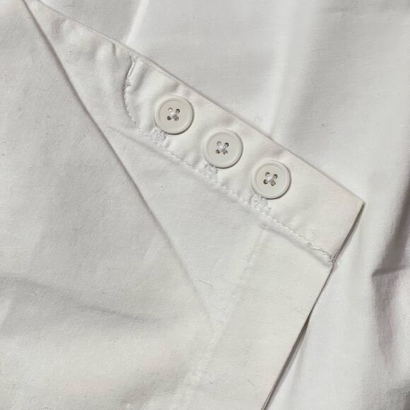Talbots Classic White Cropped Chino Pants Size 16 Ankle Buttons New with Tag - Picture 4 of 7